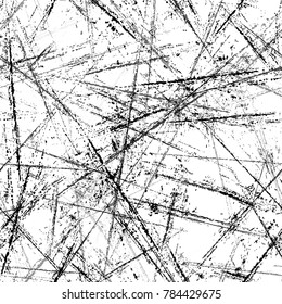 Scratch Black and White Distress Grunge Brush Texture. Rough Grungy Seamless Pattern Design. Watercolor Splatter Style Texture. Concrete, Chalk Print Design Pattern.