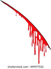 a scratch blood drops on white background