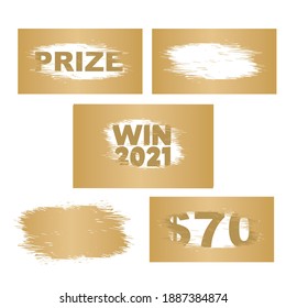 Scratch card elements. Lottery scratch and win game card background. 