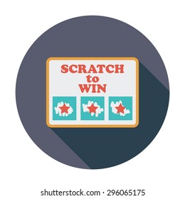 Scratch card. Flat vector icon for mobile and web applications. Vector illustration.