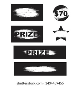 Scratch card game, scratch and win lottery. Lottery winning ticket and scratch cards