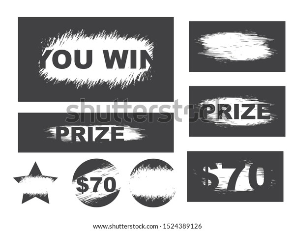 Scratch Card Game Scratch Win Lottery Stock Vector Royalty Free