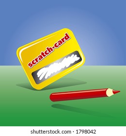 Scratch Card & Pencil  (Fully Editable Vector Image)