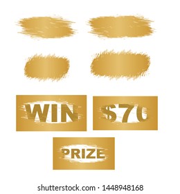 Scratch cards vector. Lottery cover for scratch card