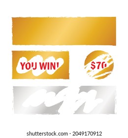 Vector de tarjetas Scratch. Cubierta de lotería para tarjeta de rascación