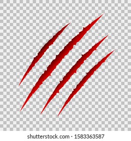 Scratch claws of animal, scratch scrape track, scratches paw shape – vector