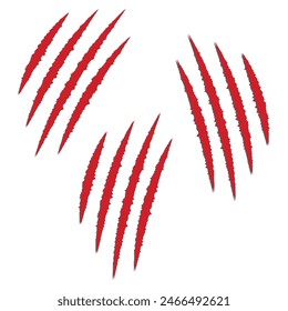 Scratch claws of animal, scratch scrape track, scratches paw icon on white background for website, application, printing, document, poster design, etc. vector EPS10