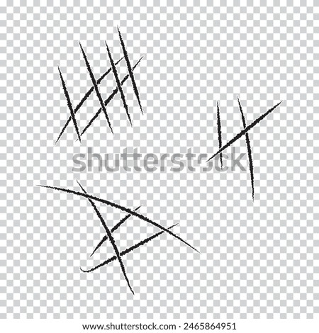 Scratch claws of animal, scratch scrape track, scratches paw shape – stock vector
