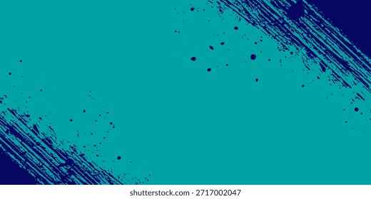 Fondo de deporte de semitono de marco de rasguño. Urbana textura de Anuncio grunge. Fondo de Diseño gráfico azul turquesa. Pinceladas con texto colocado.