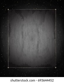 Scratch grunge texture background on chalkboard blackboard banner. Vector illustration