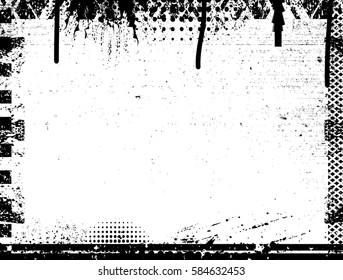 Scratch Grunge Urban Background Vector Texture with dirty border frame for your design.Dust Overlay Distress Grain ,Simply Place illustration over any Object to Create grungy Effect .abstract