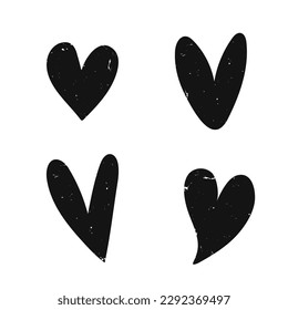 Scratch heart logo icon sign Hand drawn Grunge abstract halftone texture Black distressed shabby design Gothic decadence style Fashion print clothes greeting invitation card flyer poster banner ad