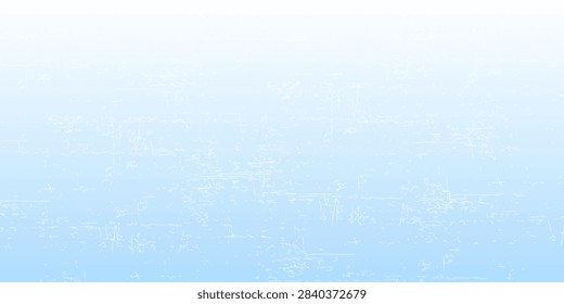 Scratch ice surface texture. Light blue icy background with skate traces, cracks, scratches. Rough winter sport rink backdrop. Frozen lake or pond water wallpaper with dots, spot and lines. Vector