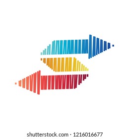 Scratch Letter S Arrow Logo, Double Arrow Logo