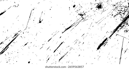 Kratzspuren auf weißem und transparentem Hintergrund. Skizzieren Sie abstrakte farbige Hintergründe, um einen belastenden Effekt zu erzeugen. Overlay Distress Korn monochrome Design.