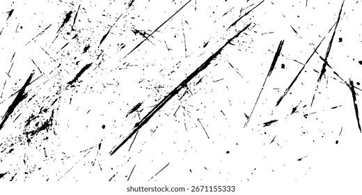 Kratzspuren auf weißem und transparentem Hintergrund. Skizzieren Sie abstrakte farbige Hintergründe, um einen belastenden Effekt zu erzeugen. Overlay Distress Korn monochrome Design.	