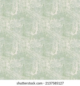 Scratch painting style seamless vector texture pattern background. Pastel sage green backdrop with painterly brushstrokes with weave effect. Canvas scratched textural design. Etched scribble repeat