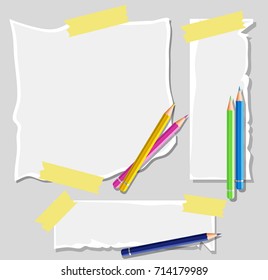 Papel de rajadura pegado en la ilustración de la pared