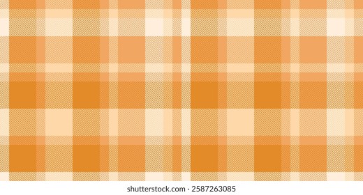 Scratch pattern seamless vector, harmony plaid background check. Artistic textile fabric texture tartan in orange and sandy brown colors palette.