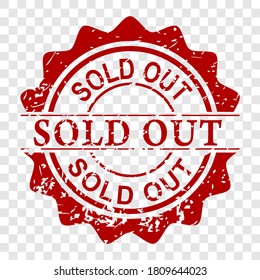 Scratch Red Circle Rubber Stamp, Sold Out, at transparent effect background