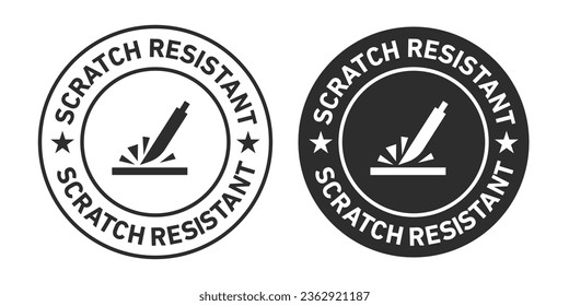 Scratch Resistant Icons setzen in schwarz gefüllt und umrissen.