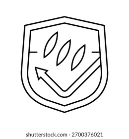 ícone de linha resistente a riscos vetor. sinal resistente a riscos. símbolo de contorno isolado ilustração em preto