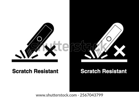 Scratch Resistant vector information sign icon black and white