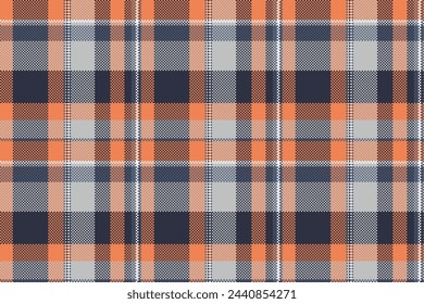 Scratch tartan fabric pattern, trousers background vector check. Decorative texture seamless textile plaid in dark and silver color.