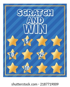 Scratch and win card. Instant lottery lucky chance