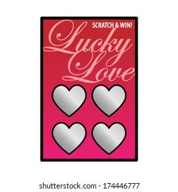 A scratch and win game card. In pink and red for valentine's day.