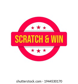 Scratch and win games badge icon design vector