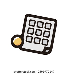 Scratchcard illustration icon.Simple vector outline, clipart for graphic design.