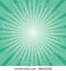 Scratched Abstract Green rays backgroud. Vector