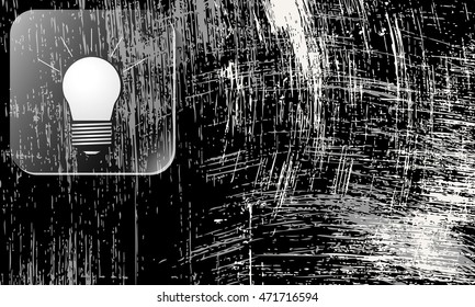 Scratched background and bulb