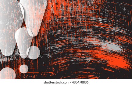 Scratched background and transparent exclamation mark