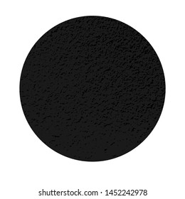 Scratched circle. Dark figure with distressed grunge texture isolated on white background. Vector illustration.