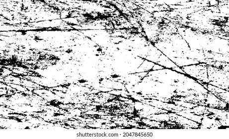 Scratched and Cracked Grunge Urban Background Texture Vector. Dust Overlay Distress Grainy Grungy Effect. Distressed Backdrop Vector Illustration. Isolated Black on White Background. EPS 10.