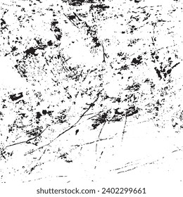 Scratched and Cracked Grunge Urban Background Texture Vector. Dust Overlay Distress Grainy Grungy Effect. Distressed Backdrop Vector Illustration. Isolated Black on White Background. EPS 10.