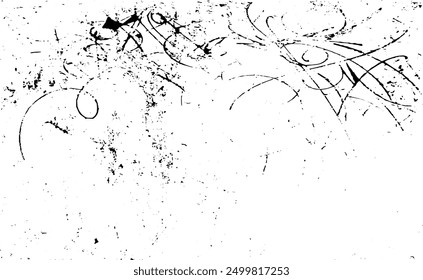 Scratched and Cracked Grunge Urban Background Texture Vector. Dust Overlay Distress Grainy Grungy Effect. Distressed Backdrop Vector Illustration. Isolated Black on White Background. EPS 10.