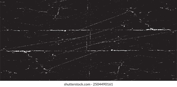 Scratched and Cracked Grunge Urban Background Texture Vector. Dust Overlay Distress Grainy Grungy Effect. Distressed Backdrop Vector Illustration. Isolated Black on White Background. EPS 10.
