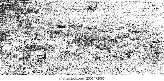 Scratched and Cracked Grunge Urban Background Texture Vector. Dust Overlay Distress Grainy Grungy Effect. Distressed Backdrop Vector Illustration. Isolated Black on White Background. EPS 10.
