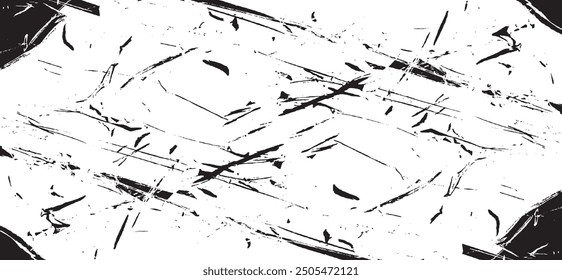 Scratched and Cracked Grunge Urban Background Texture Vector. Dust Overlay Distress Grainy Grungy Effect. Distressed Backdrop Vector Illustration. Isolated Black on White Background. EPS 10.