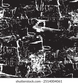 Scratched and Cracked Grunge Urban Background Texture Vector. Dust Overlay Distress Grainy Grungy Effect. Distressed Backdrop Vector Illustration. Isolated Black on White Background. EPS 10.