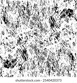 Scratched and Cracked Grunge Urban Background Texture Vector. Dust Overlay Distress Grainy Grungy Effect. Distressed Backdrop Vector Illustration. Isolated Black on White Background. EPS 10.