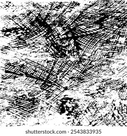 Scratched and Cracked Grunge Urban Background Texture Vector. Dust Overlay Distress Grainy Grungy Effect. Distressed Backdrop Vector Illustration. Isolated Black on White Background. EPS 10.