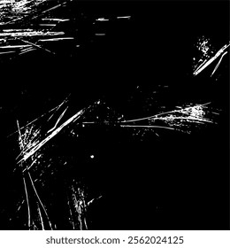 Scratched and Cracked Grunge Urban Background Texture Vector. Dust Overlay Distress Grainy Grungy Effect. Distressed Backdrop Vector Illustration. Isolated Black on White Background. EPS 10.