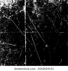 Scratched and Cracked Grunge Urban Background Texture Vector. Dust Overlay Distress Grainy Grungy Effect. Distressed Backdrop Vector Illustration. Isolated Black on White Background. EPS 10.