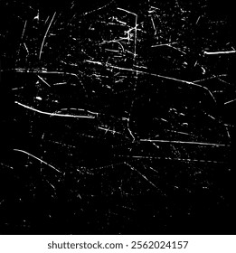 Scratched and Cracked Grunge Urban Background Texture Vector. Dust Overlay Distress Grainy Grungy Effect. Distressed Backdrop Vector Illustration. Isolated Black on White Background. EPS 10.
