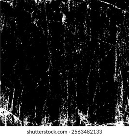 Scratched and Cracked Grunge Urban Background Texture Vector. Dust Overlay Distress Grainy Grungy Effect. Distressed Backdrop Vector Illustration. Isolated Black on White Background. EPS 10.