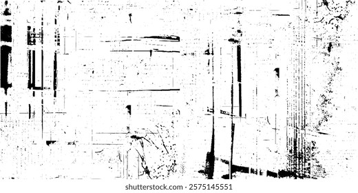 Scratched and Cracked Grunge Urban Background Texture Vector. Grunge background black and white. Vector abstract dirty pattern.